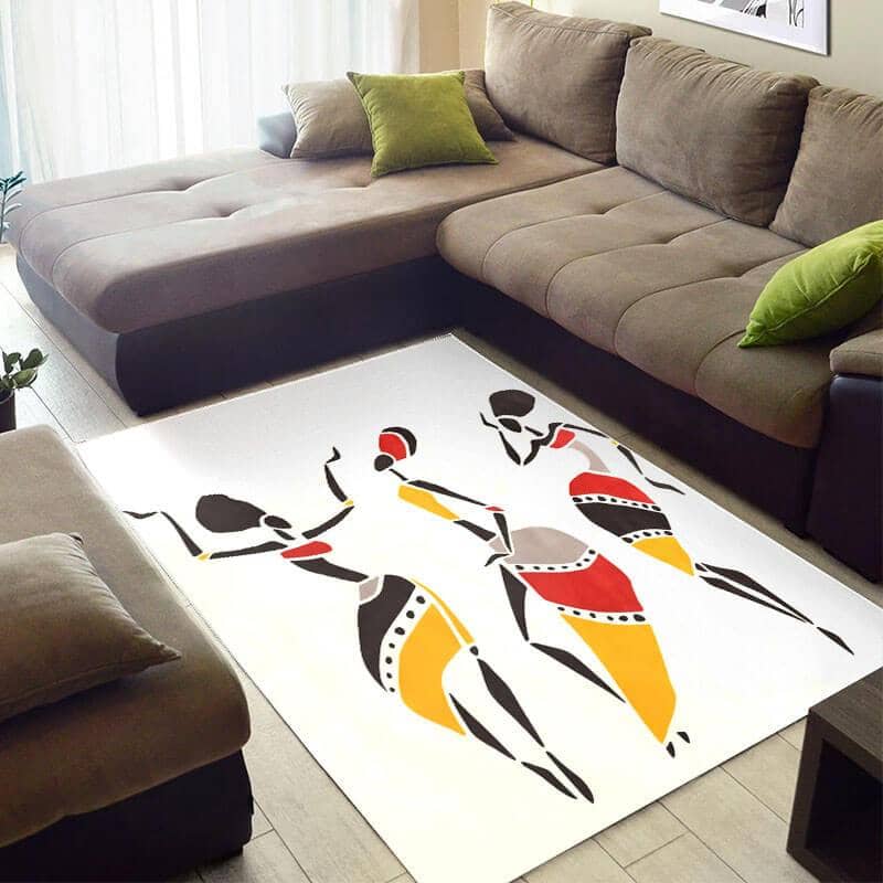 Nice African Style Cute American Black Art Afro Lady Themed Inspired Living Room Rug