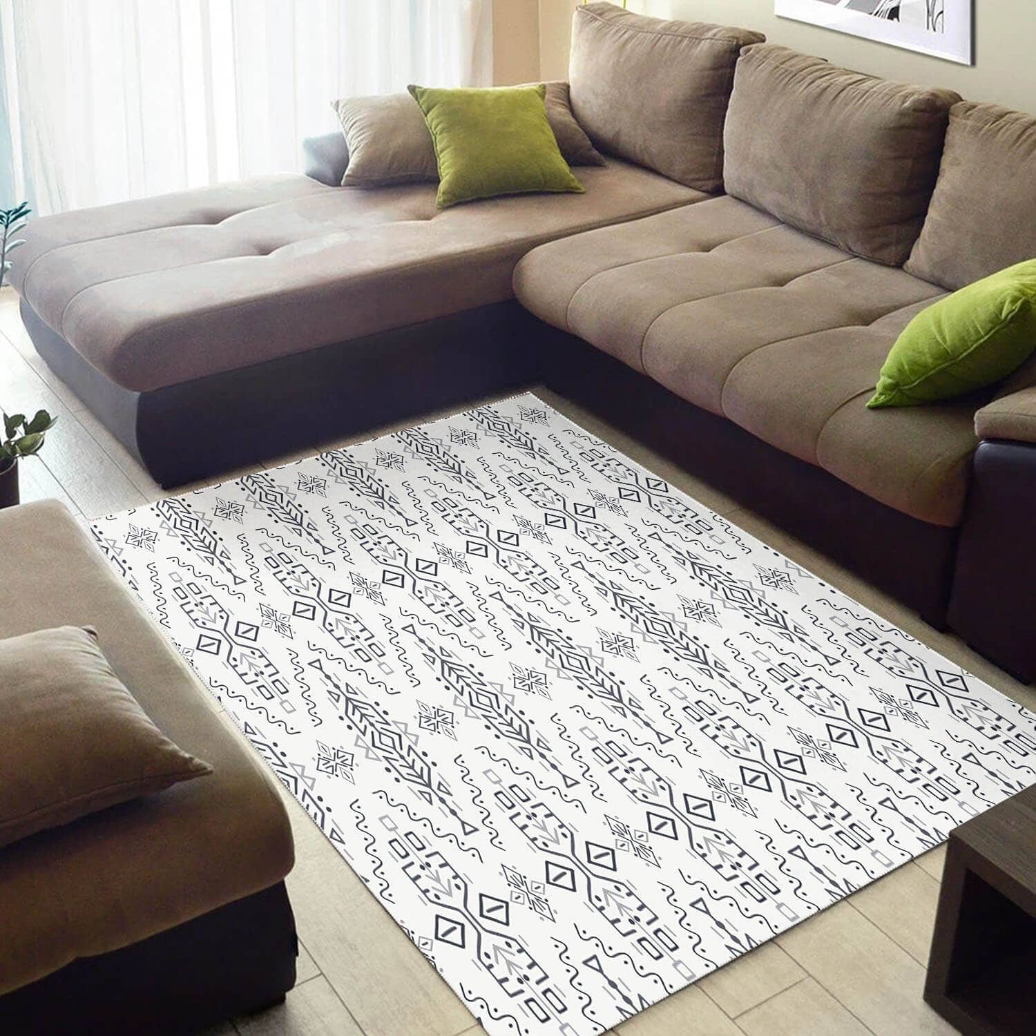 Nice African Style Ethnic Seamless Pattern Themed Living Room Rug