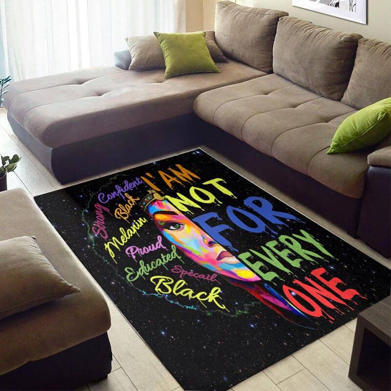Nice African Style Pretty Melanin Girl Black Pride Educated Large Themed Home Rug