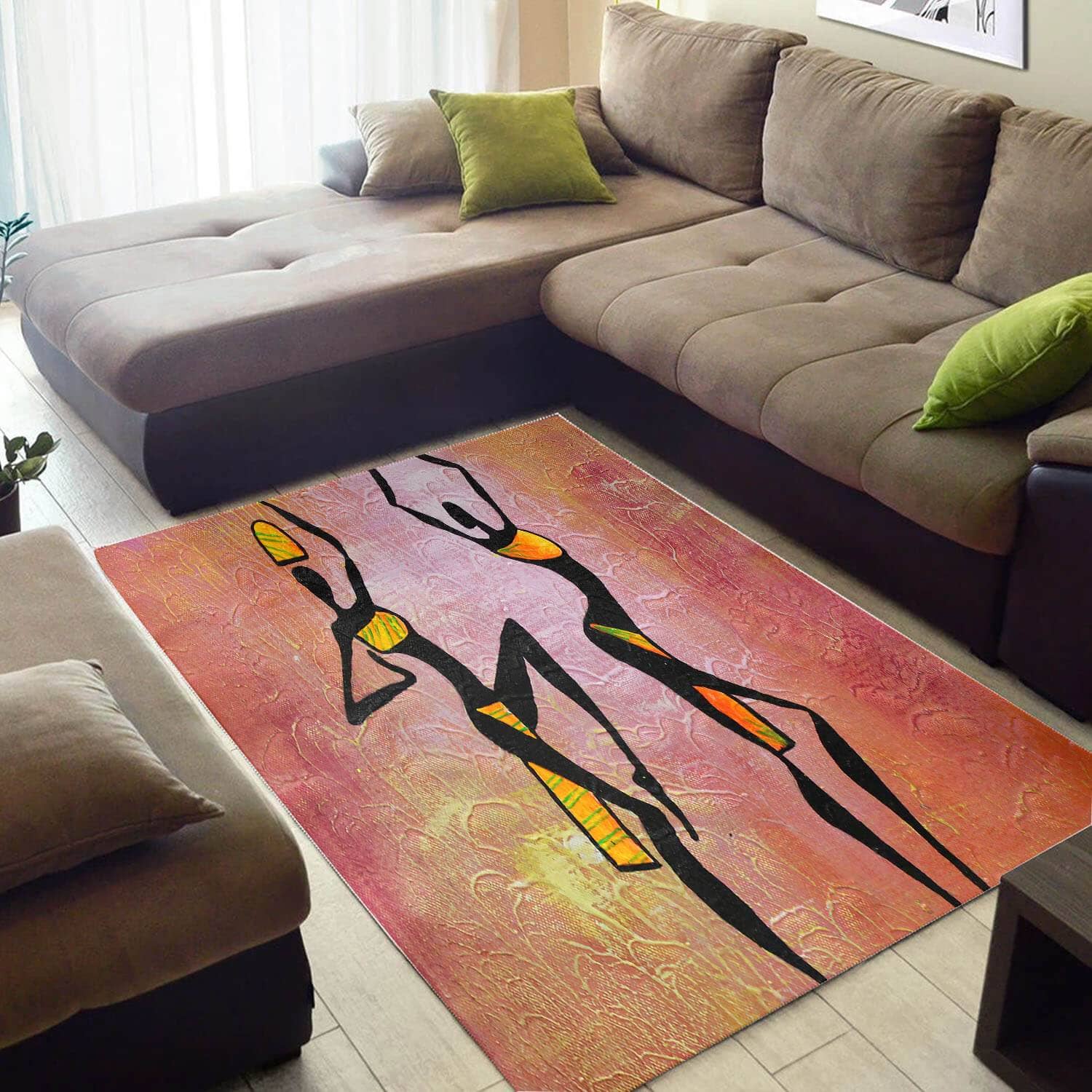 Nice African Style Pretty Themed Melanin Afro Girl Carpet Inspired Living Room Rug