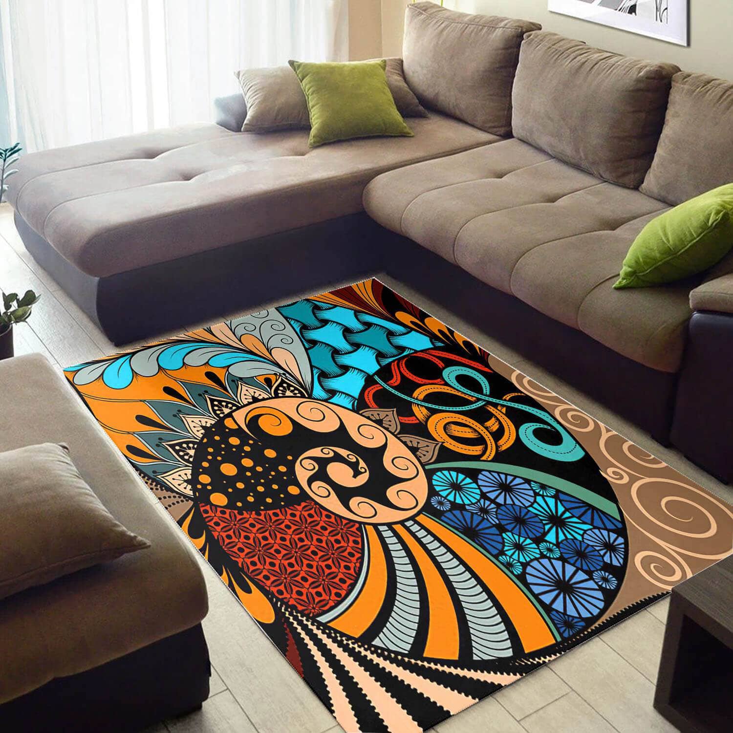 Nice African Style Unique Seamless Pattern Floor Inspired Living Room Rug
