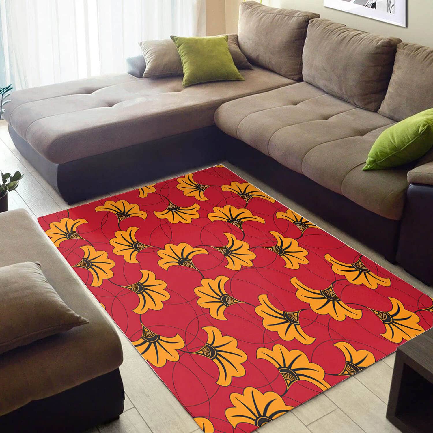 Nice African Vintage Afrocentric Ethnic Seamless Pattern Themed Living Room Rug
