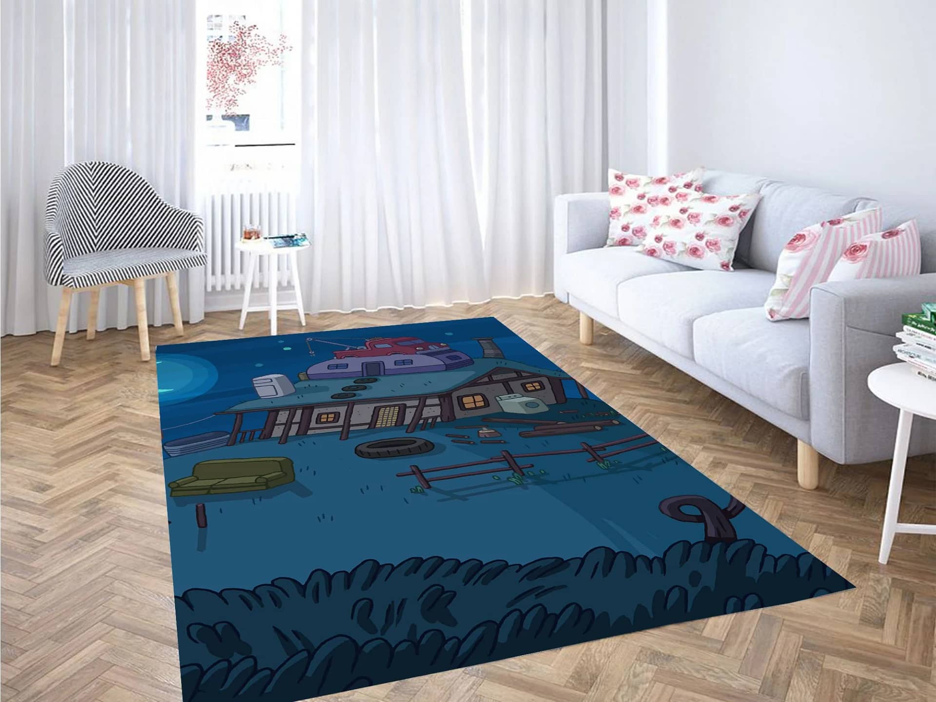 Night Adventure Time Place Carpet Rug