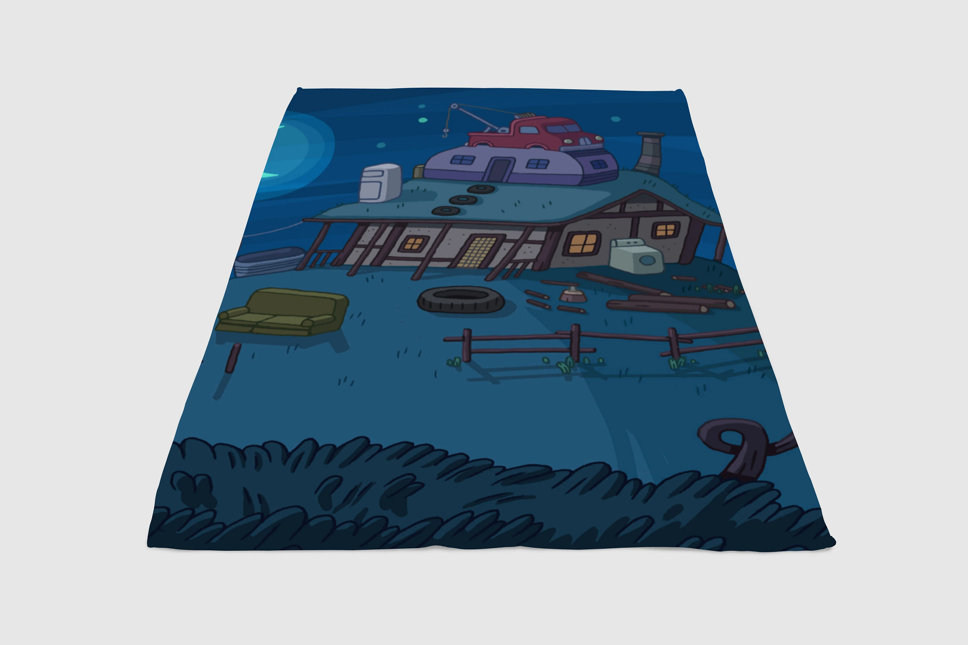 Night Adventure Time Place Fleece Blanket