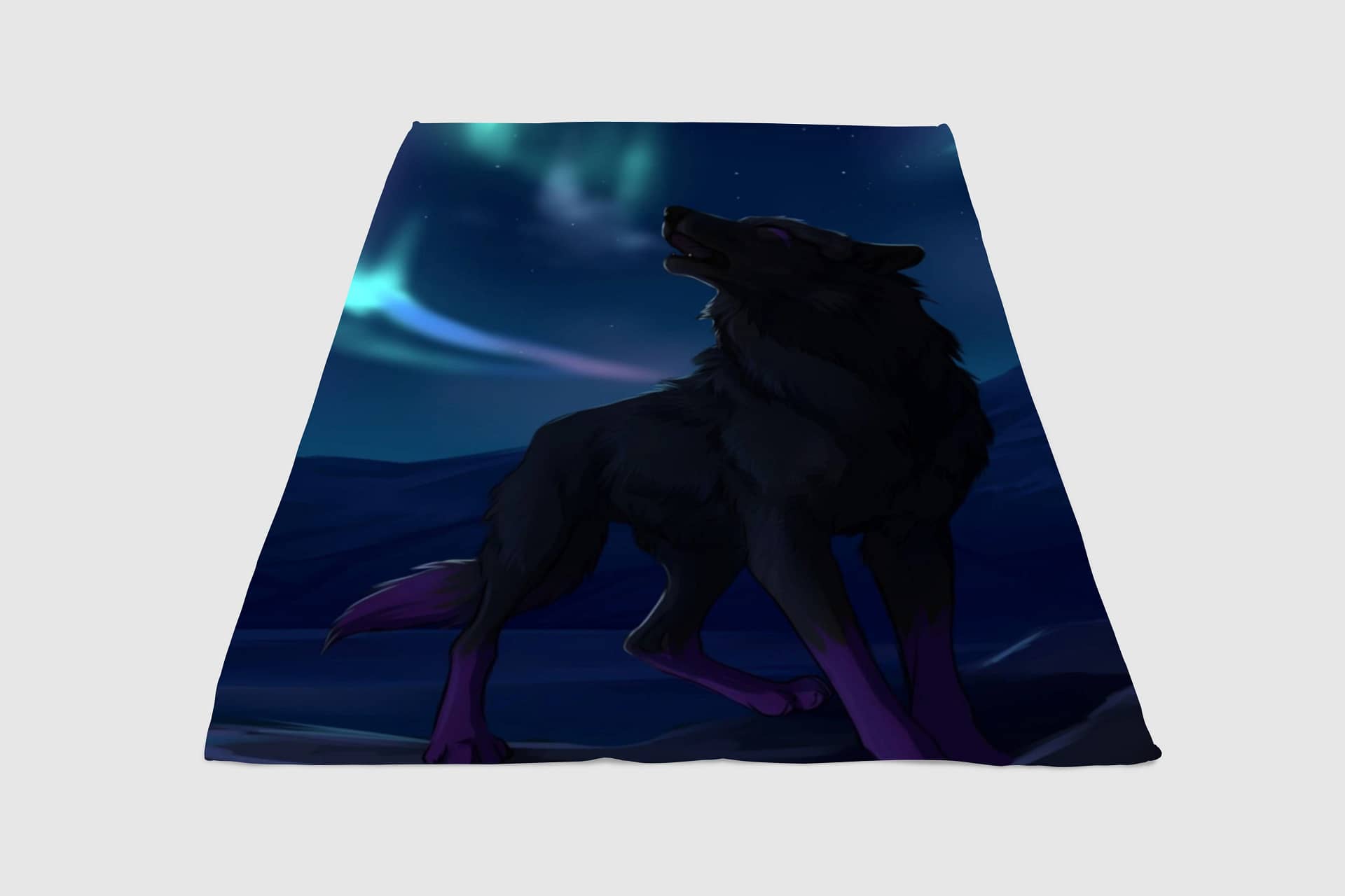 Night Wolf Fleece Blanket