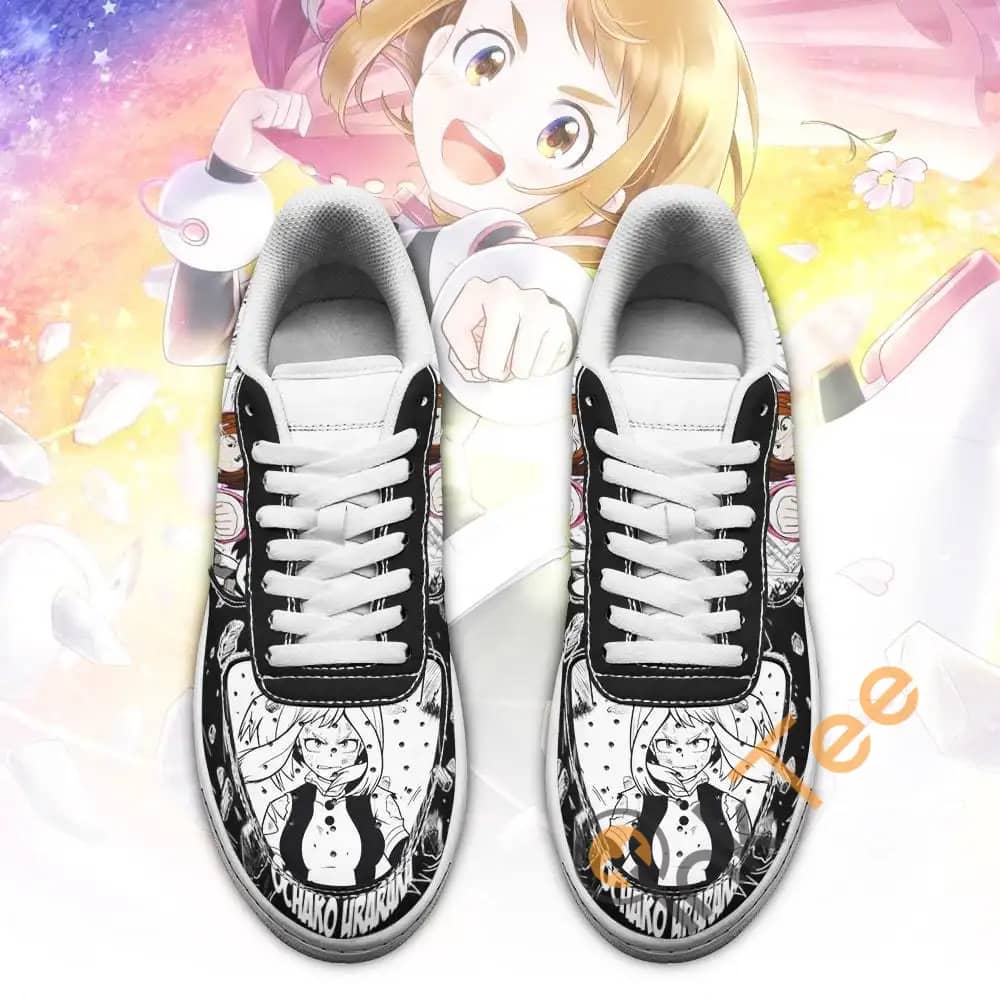 Ochako Uraraka Custom My Hero Academia Anime Fan Gift Amazon Nike Air Force Shoes