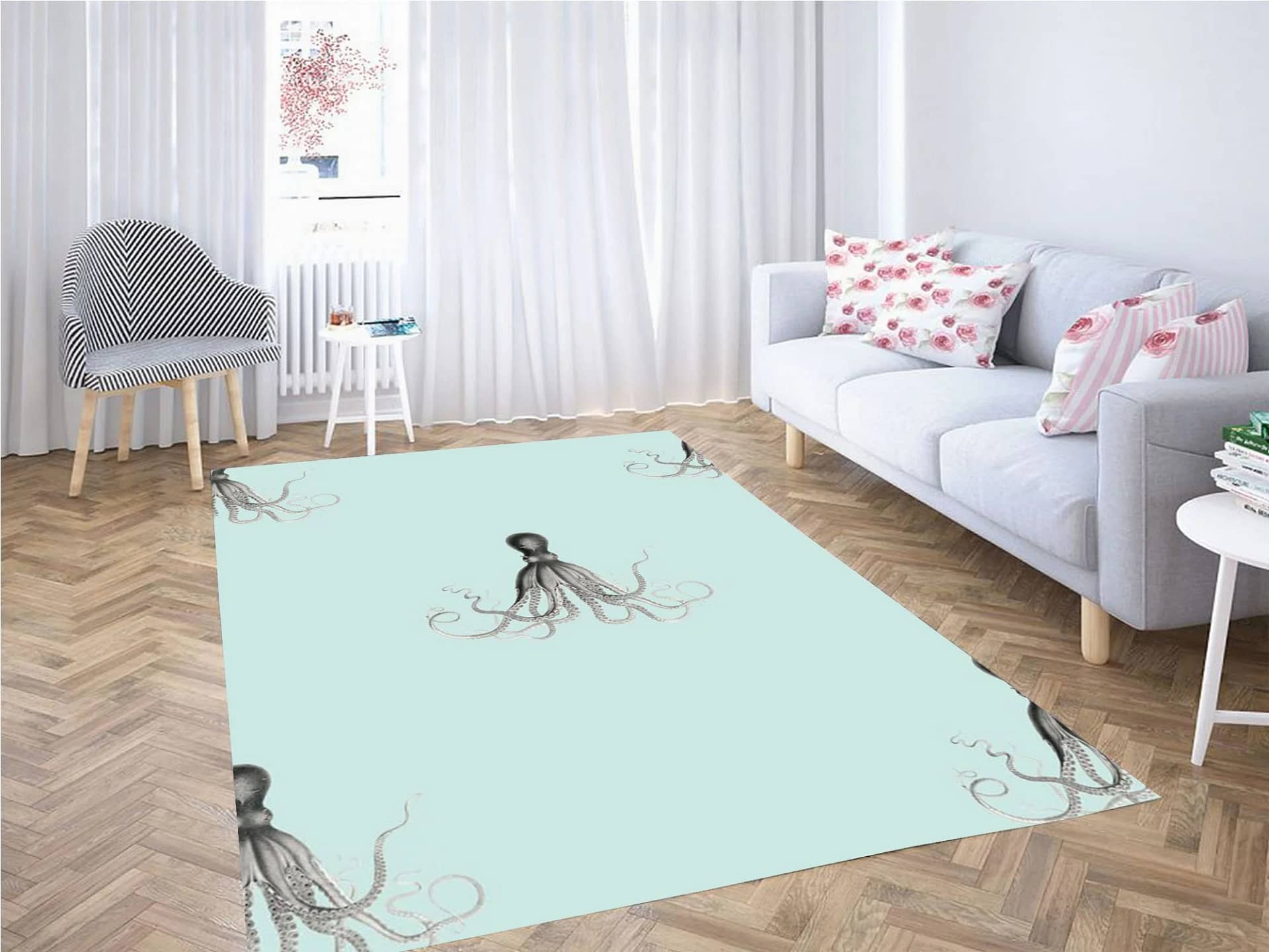 Octopus Wallpaper Carpet Rug