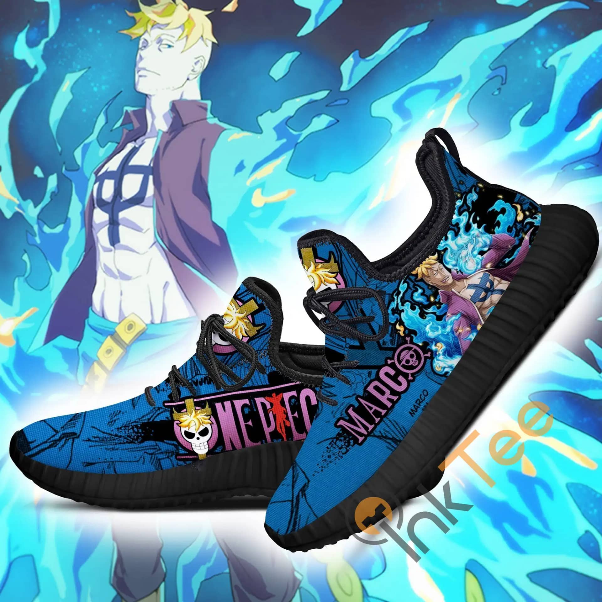 Inktee Store - One Piece Marco Custom One Piece Anime Amazon Reze Shoes Image