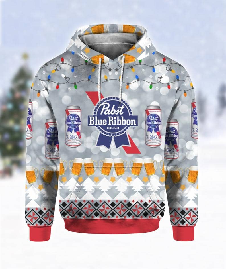 Pabst Blue Ribbon Beer Ugly Sweater
