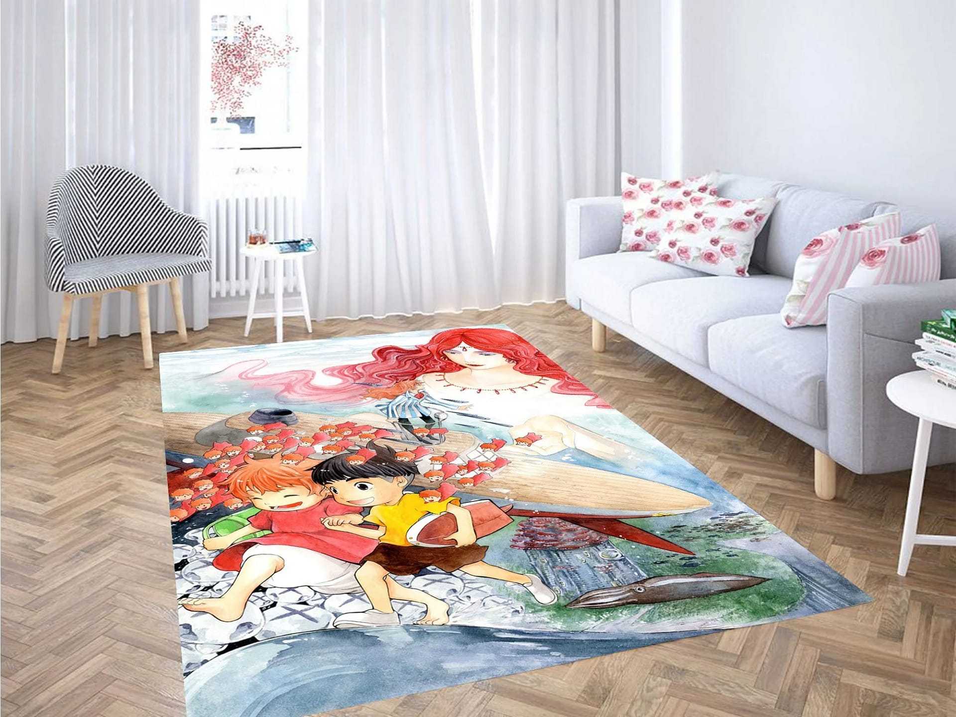 Painting Scene Ponyo Carpet Rug