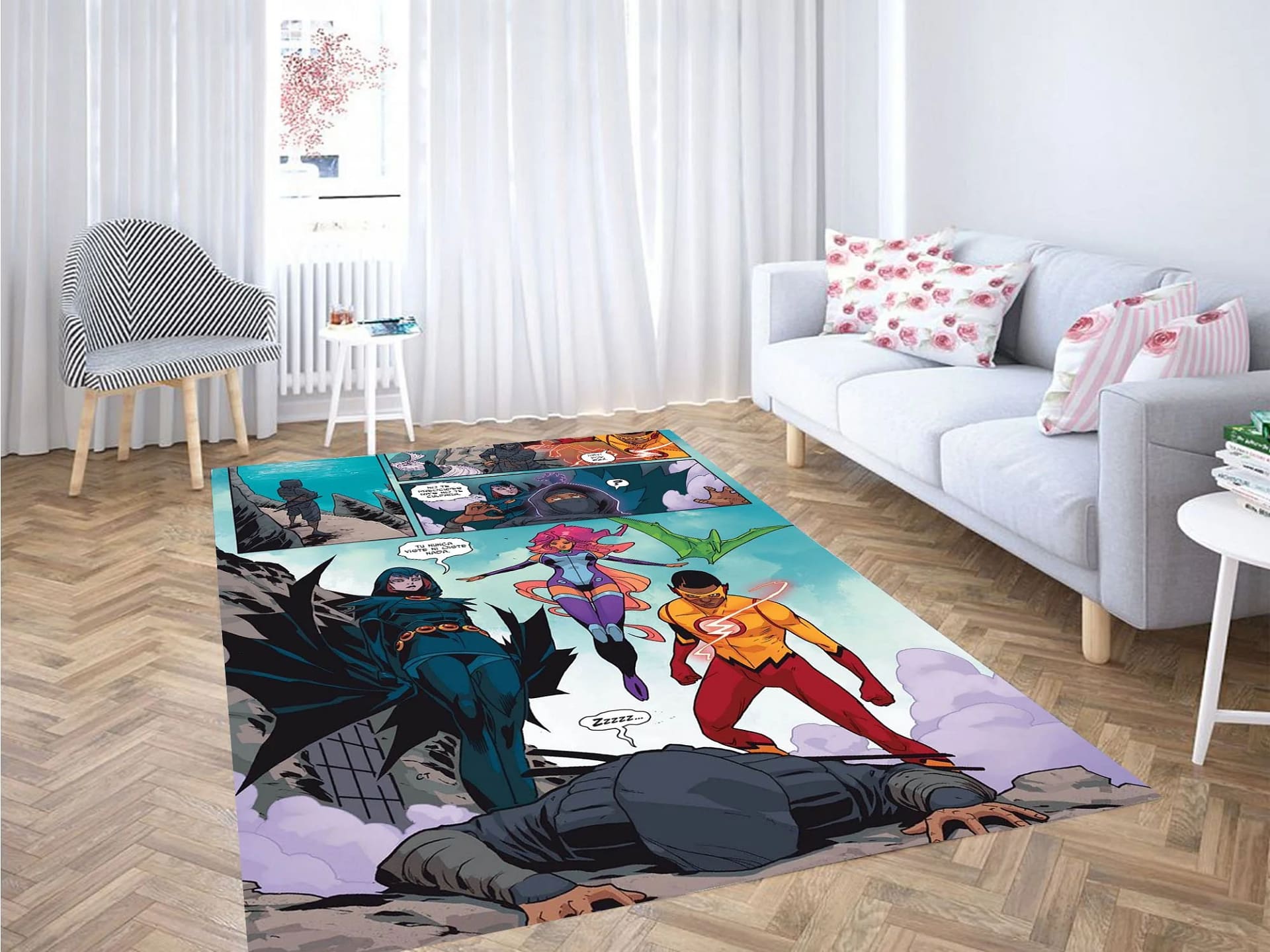 Part Of Comic Teen Titans Carpet Rug