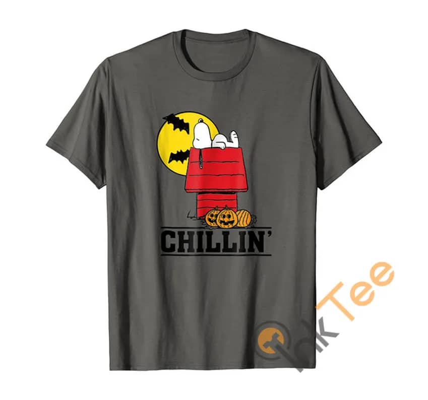Peanuts Snoopy Chillin' Halloween Style Men'S T Shirt