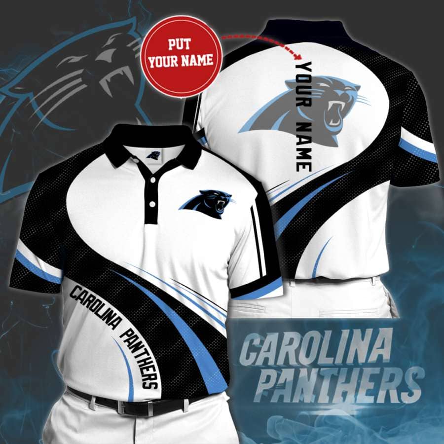Personalized Carolina Panthers No81 Polo Shirt