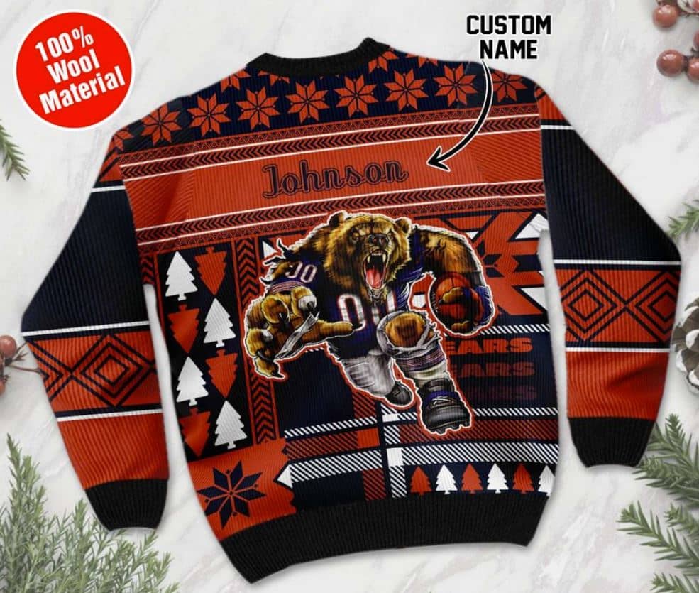 Inktee Store - Personalized Chicago Bears Ugly Christmas Sweater Image