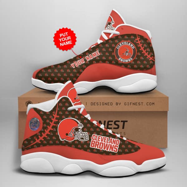 Personalized Cleveland Browns Custom No144 Air Jordan Shoes