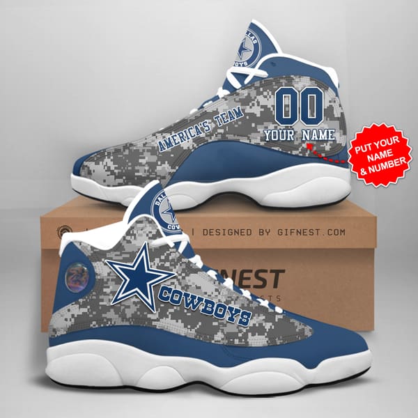 Personalized Dallas Cowboys Custom No168 Air Jordan Shoes