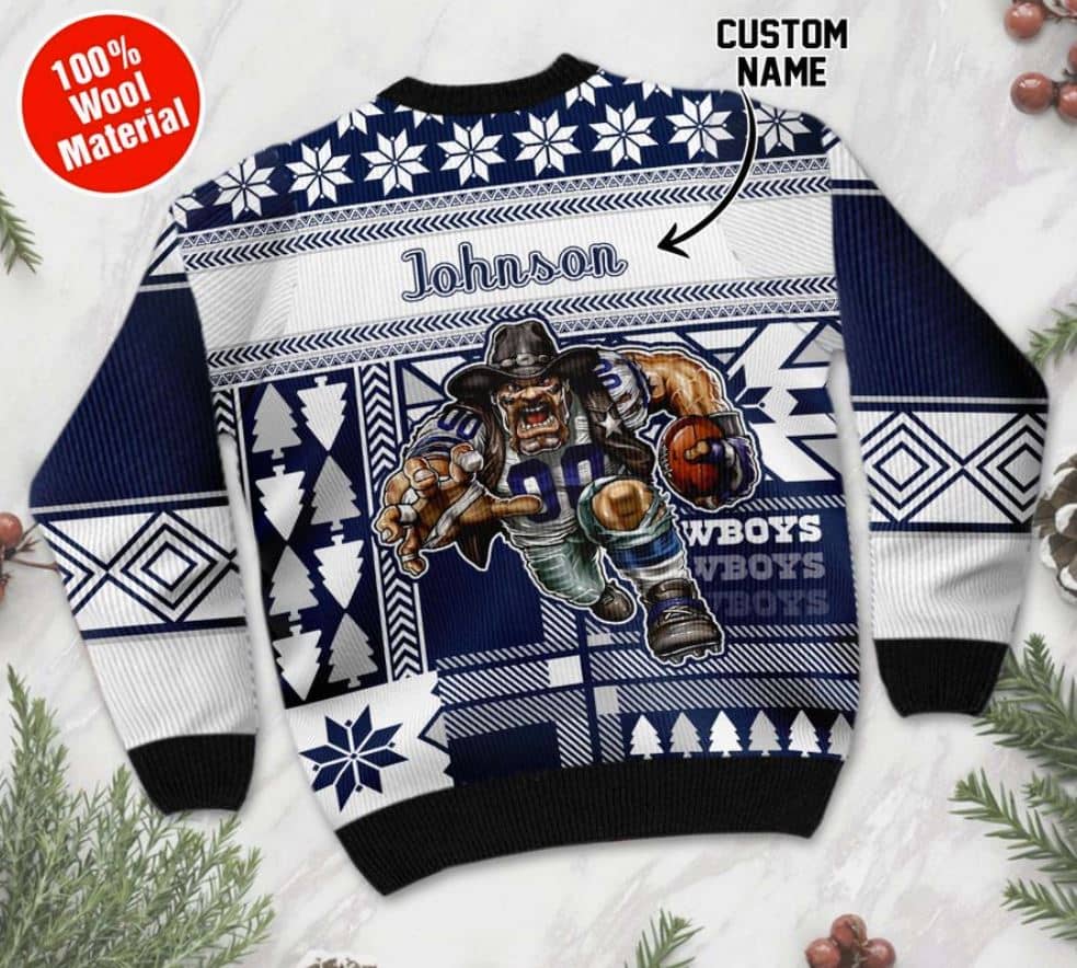 Inktee Store - Personalized Dallas Cowboys Ugly Christmas Sweater Image