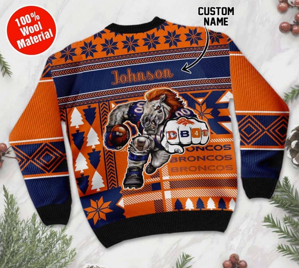 Inktee Store - Personalized Denver Broncos Ugly Christmas Sweater Image