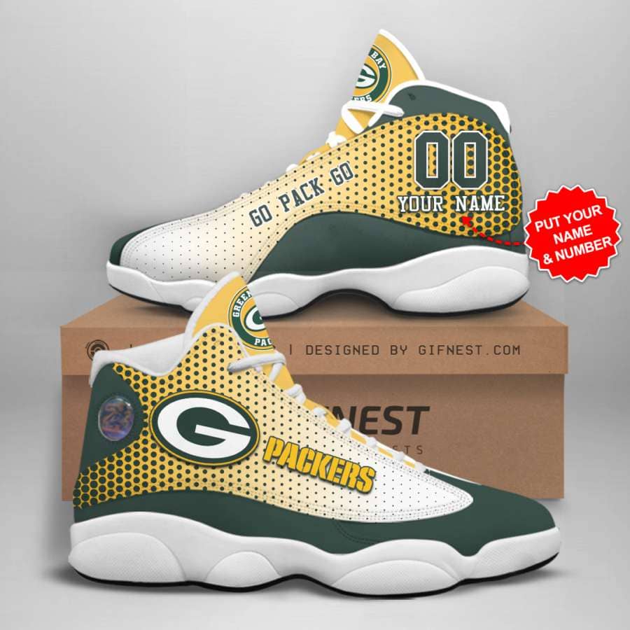 Personalized Green Bay Packers Custom No187 Air Jordan Shoes