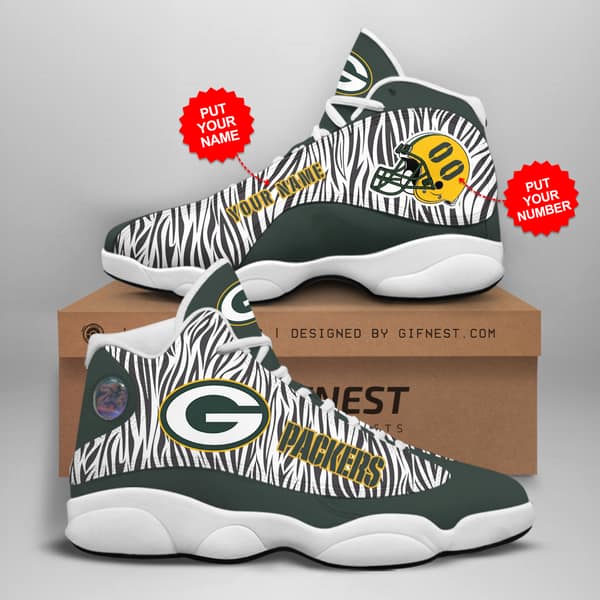 Personalized Green Bay Packers Custom No188 Air Jordan Shoes