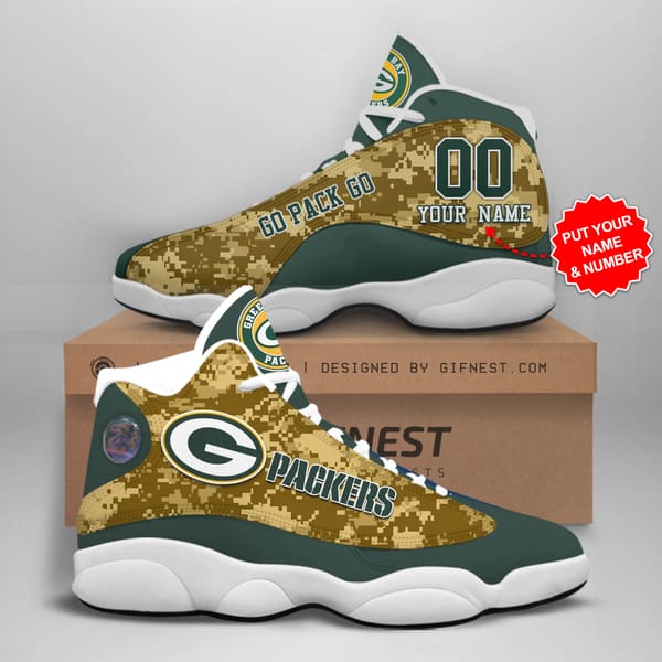 Personalized Green Bay Packers Custom No189 Air Jordan Shoes