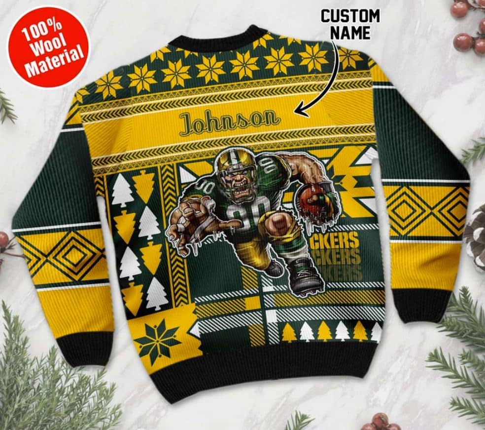 Inktee Store - Personalized Green Bay Packers Ugly Christmas Sweater Image