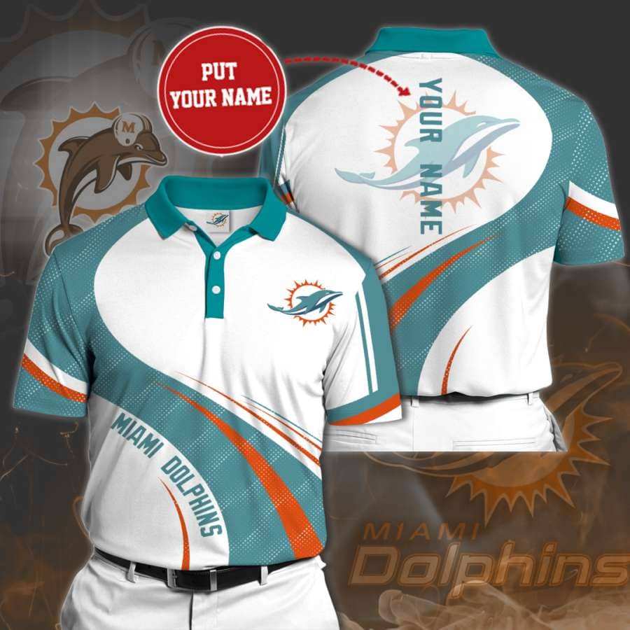 Personalized Miami Dolphins No123 Polo Shirt