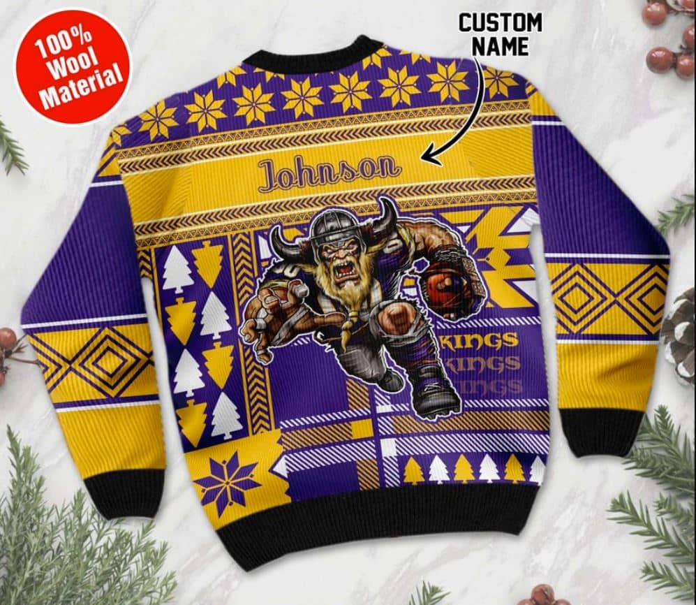 Inktee Store - Personalized Minnesota Vikings Ugly Christmas Sweater Image