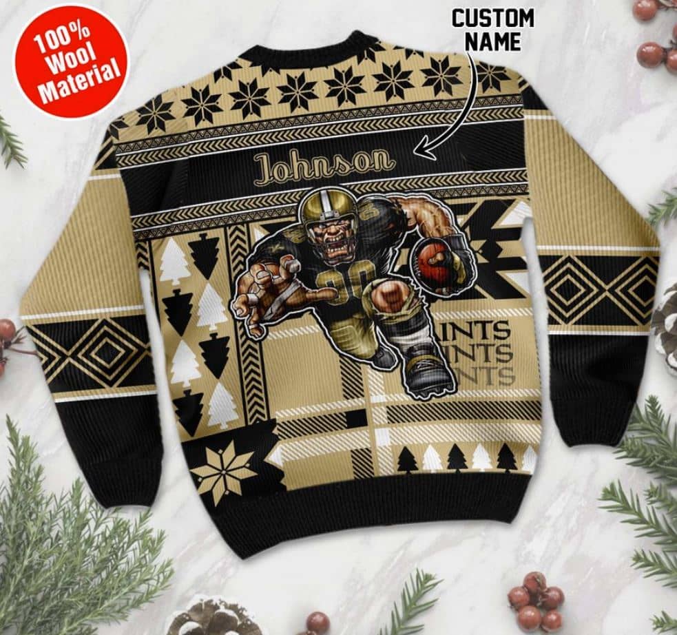 Inktee Store - Personalized New Orleans Saints Ugly Christmas Sweater Image