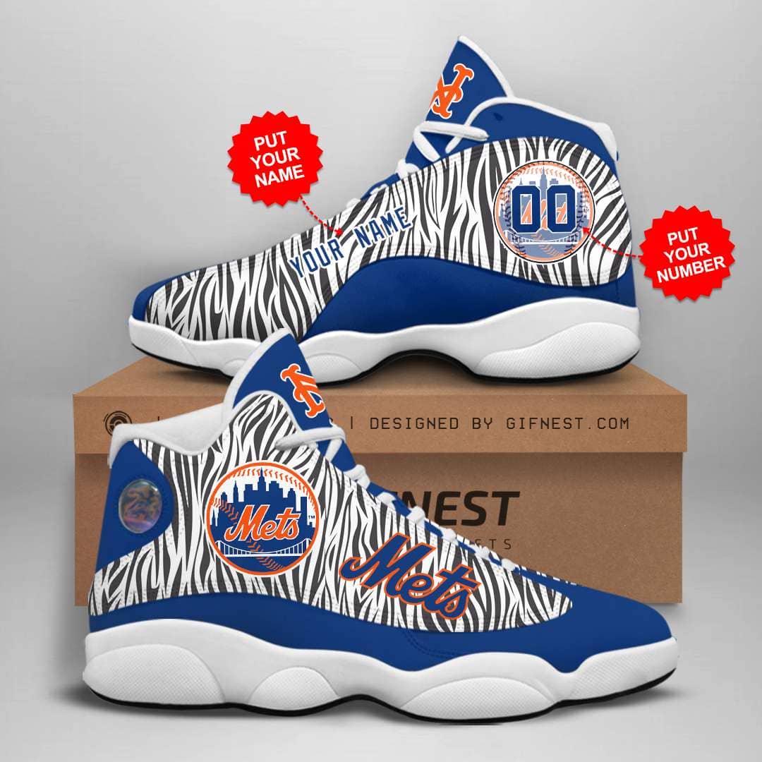 Personalized New York Mets Custom No239 Air Jordan Shoes
