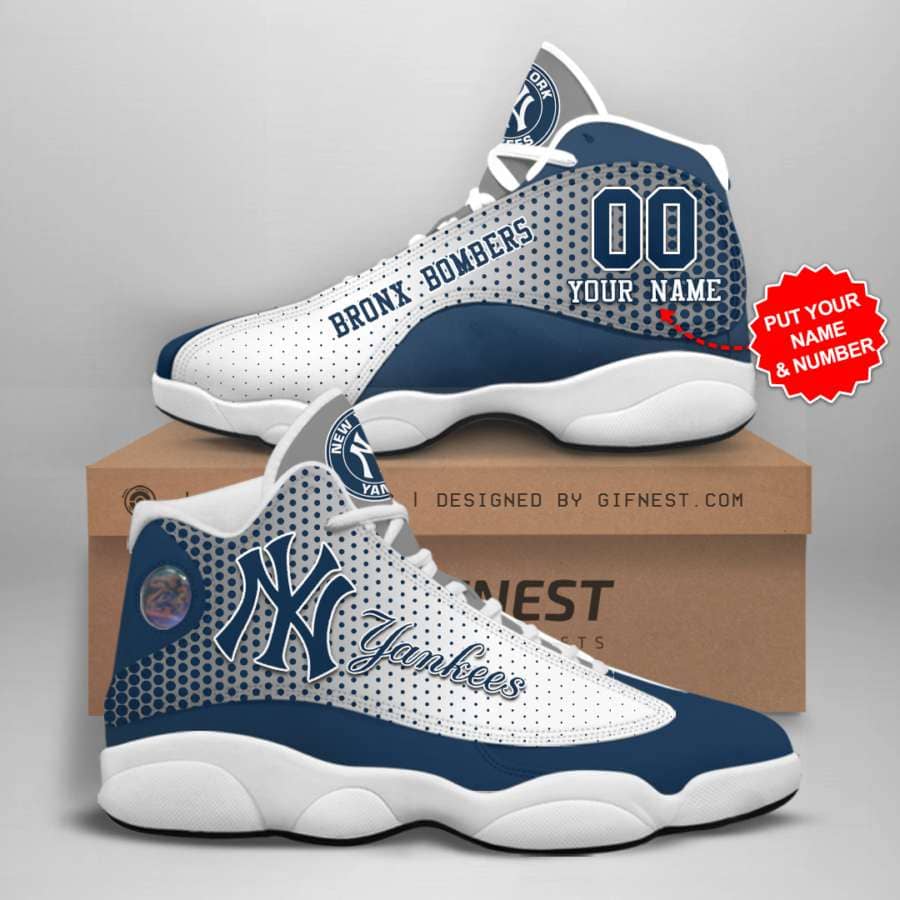Personalized New York Yankees Custom No240 Air Jordan Shoes
