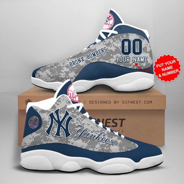 Personalized New York Yankees Custom No241 Air Jordan Shoes