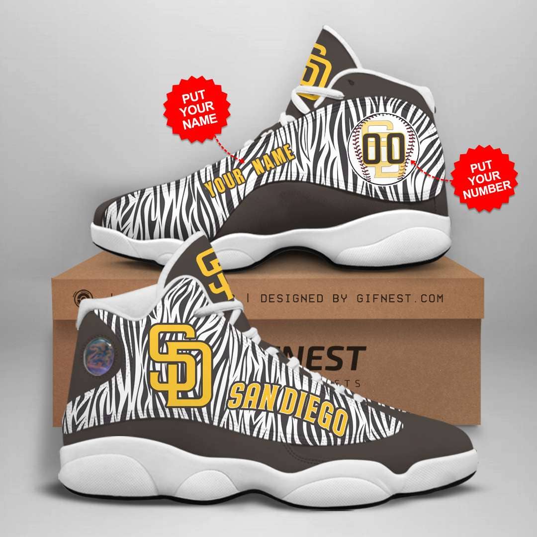Personalized San Diego Padres Custom No261 Air Jordan Shoes