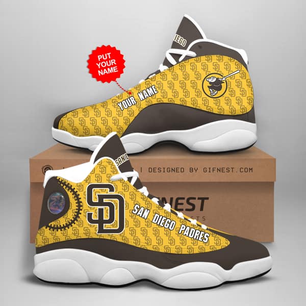 Personalized San Diego Padres Custom No262 Air Jordan Shoes