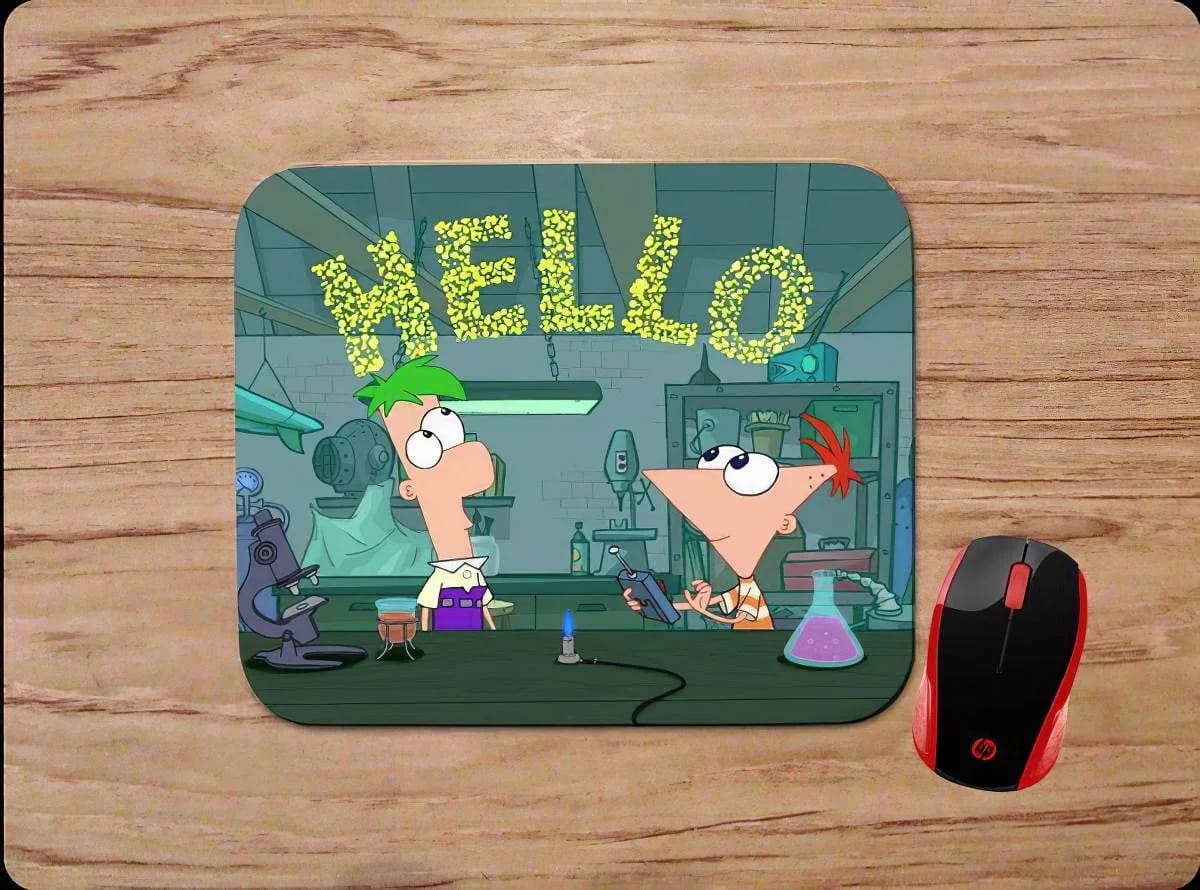 Phineas &Amp; Ferb Hello Scientist Theme Mouse Pads