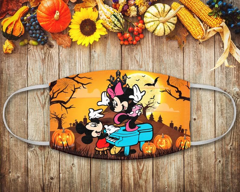 Piano Mickey And Minnie Disney Mouses Mouse Halloween Theme Lovers Face Mask