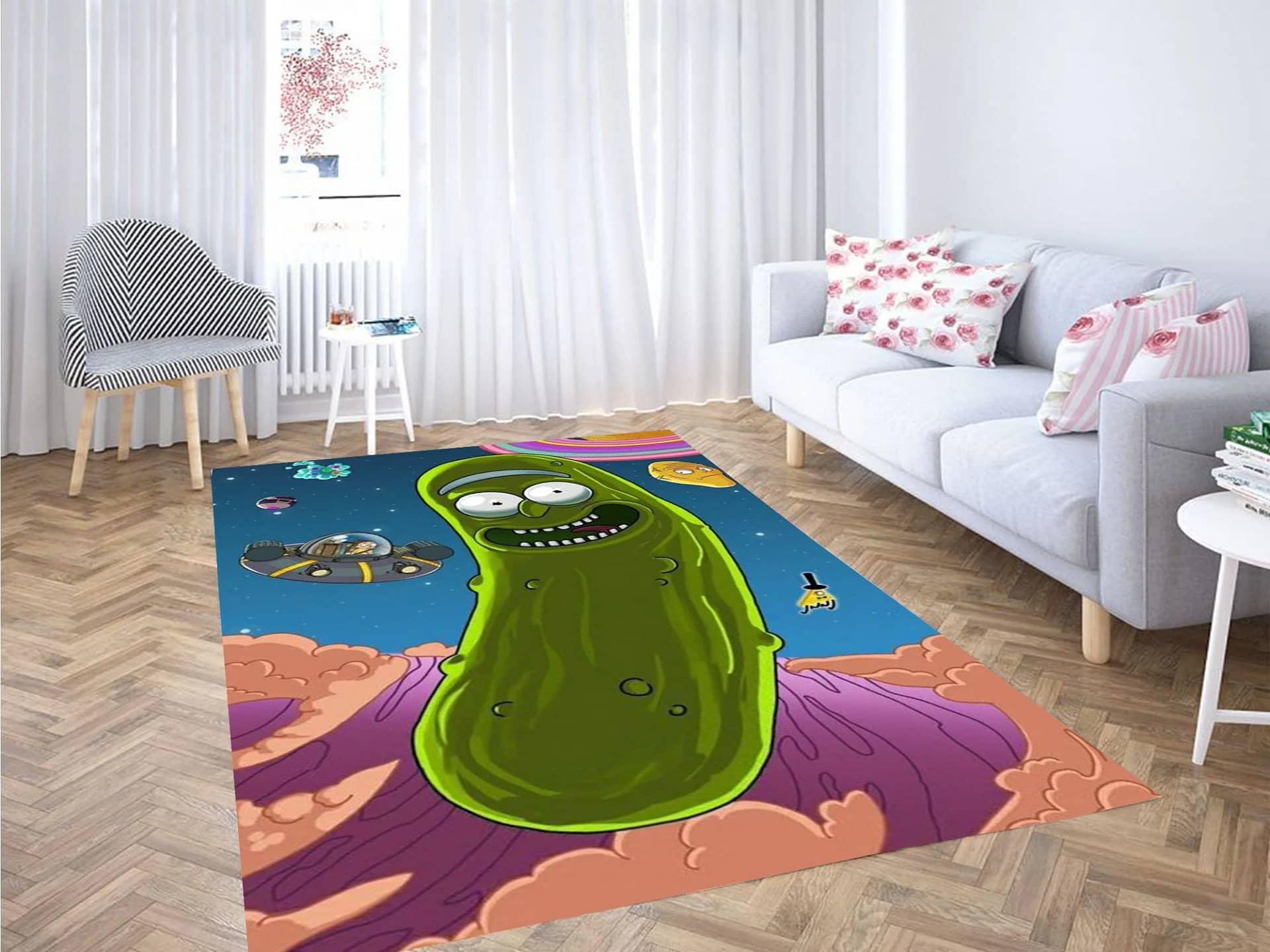 Pickle Rick Wallpaper Carpet Rug