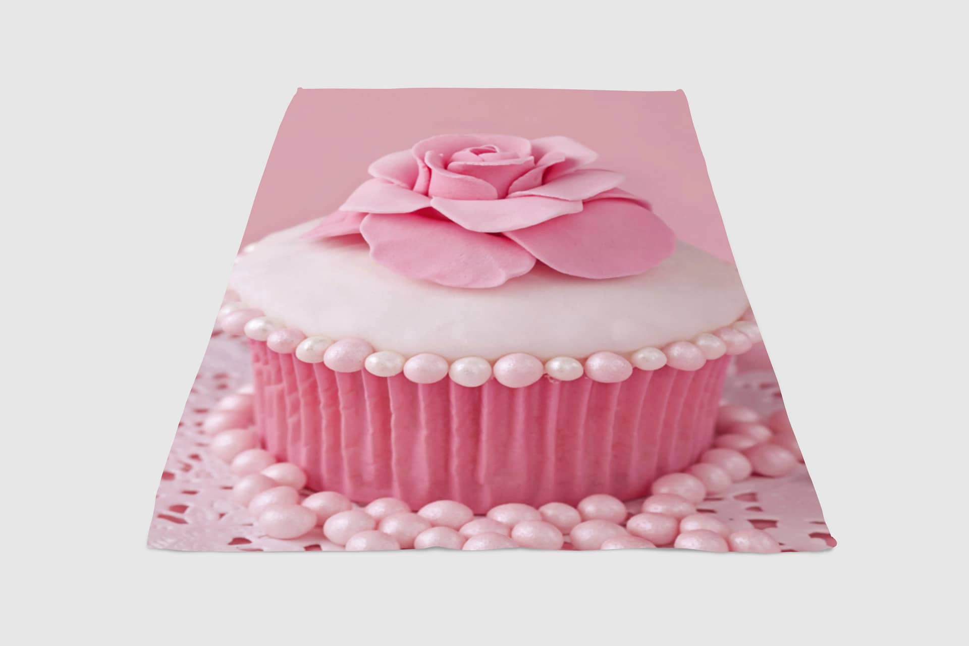 Pink Cupcake Aesthetic Fleece Blanket