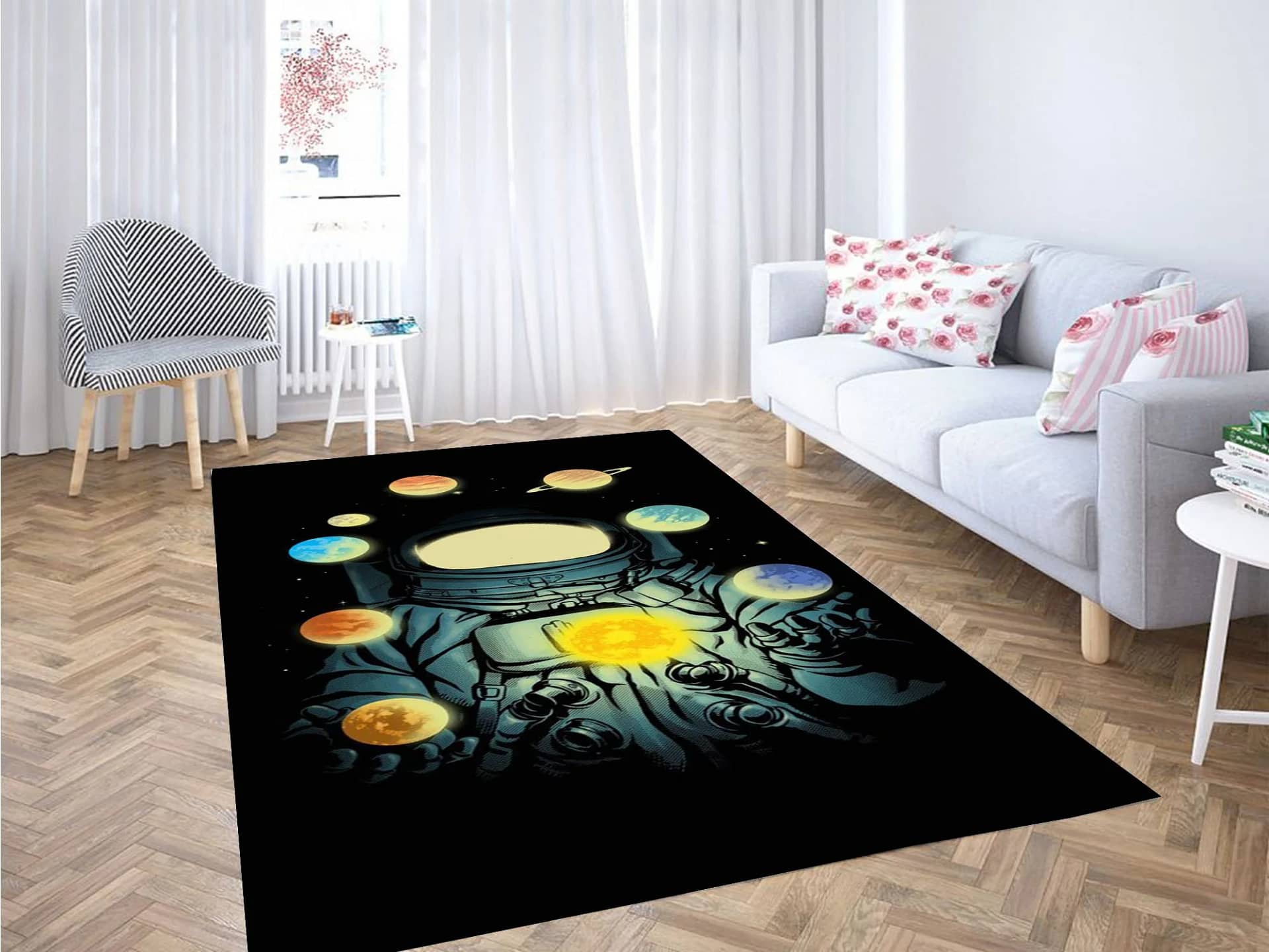 Planets Mens Wallpaper Carpet Rug