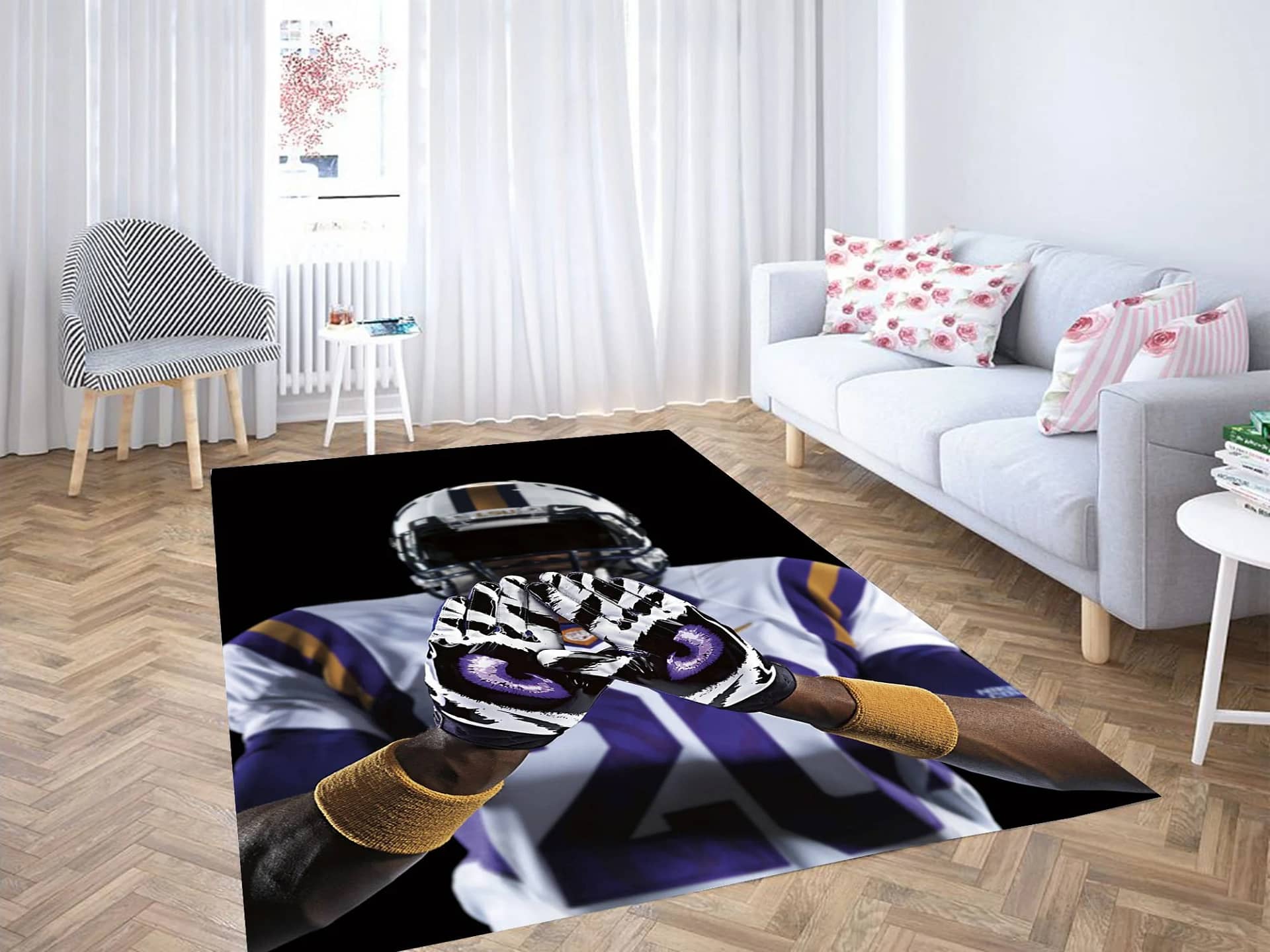 Player American Football Carpet Rug