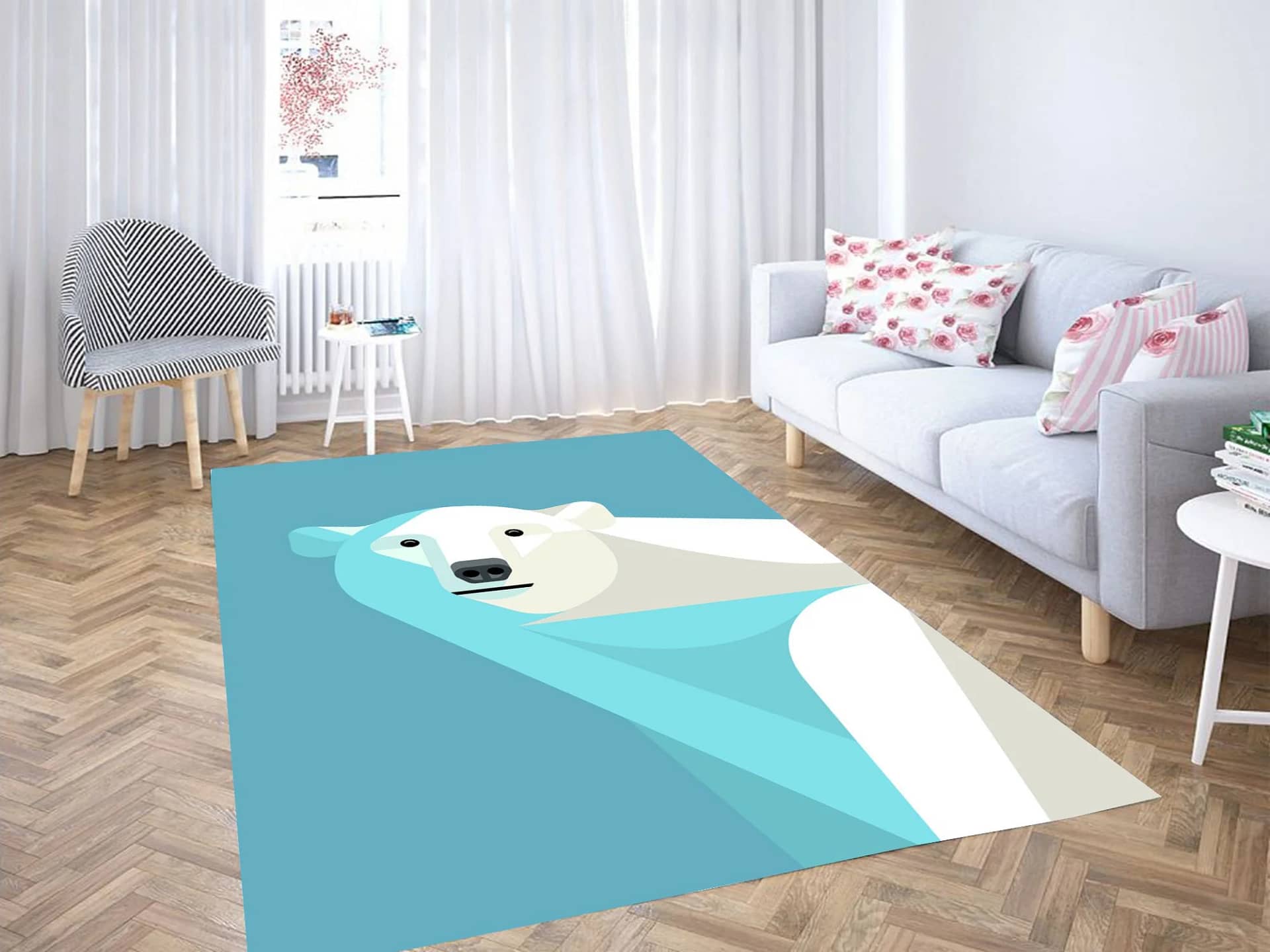 Polar Bear Vector Carpet Rug