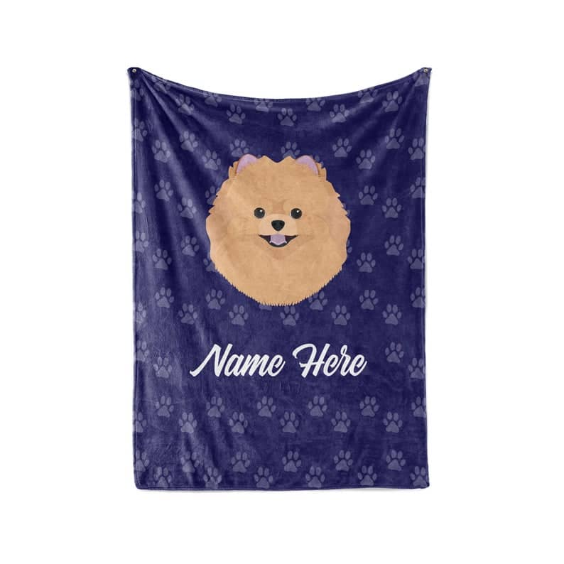 Pomeranian Personalized Custom Fleece And Sherpa Blankets With Your Family Or Dog's Name - Great Gifts For Dog Lovers Fleece Blanket