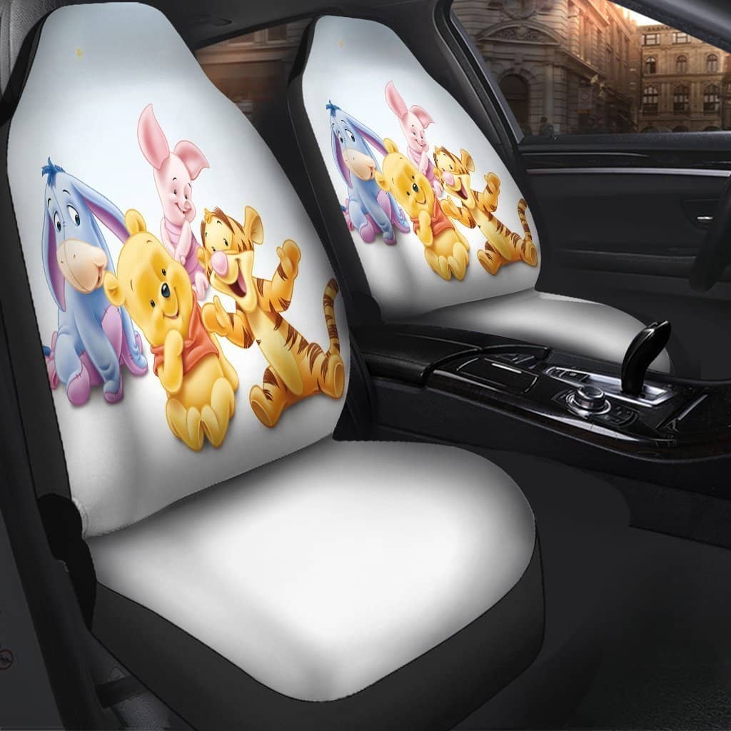 Pooh And Friends Cartoon 2 Car Seat Covers