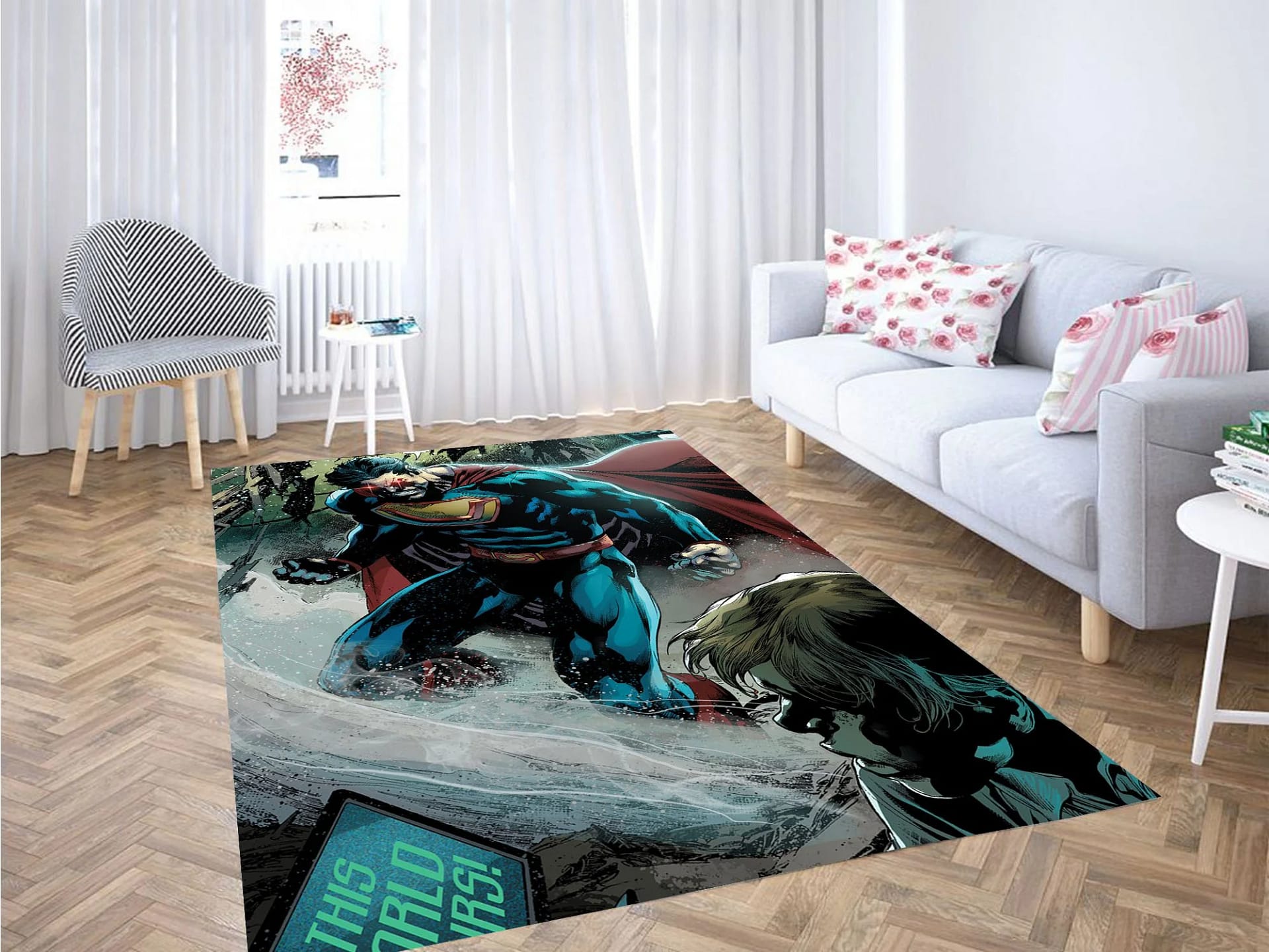Power Of Superman Comic Carpet Rug