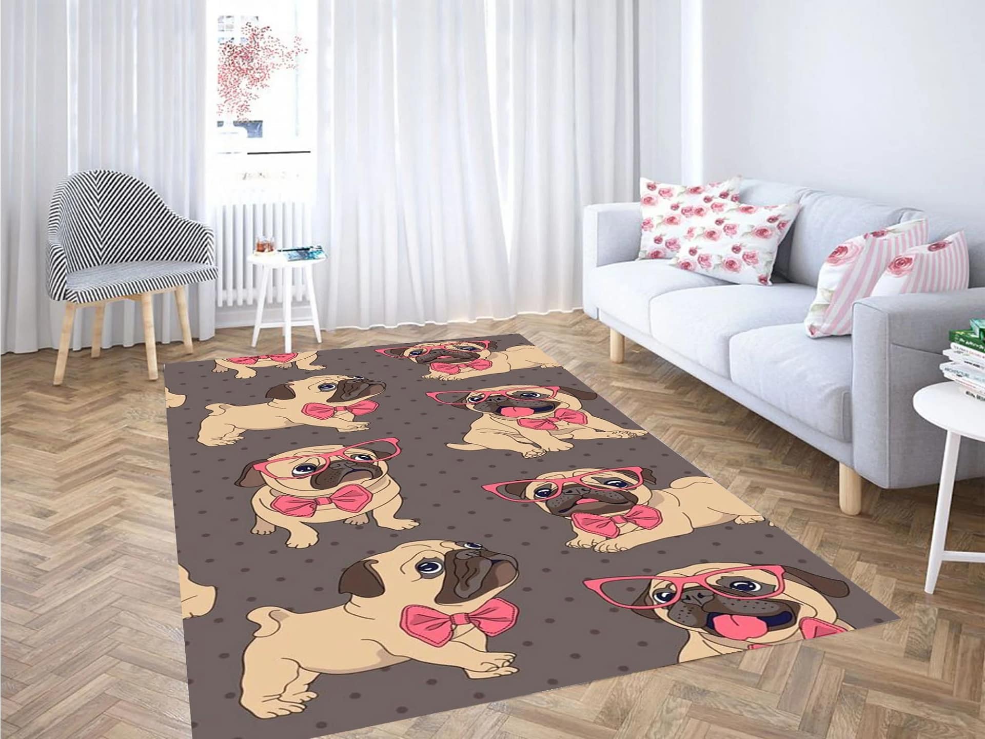 Pug Dog Wallpaper Carpet Rug