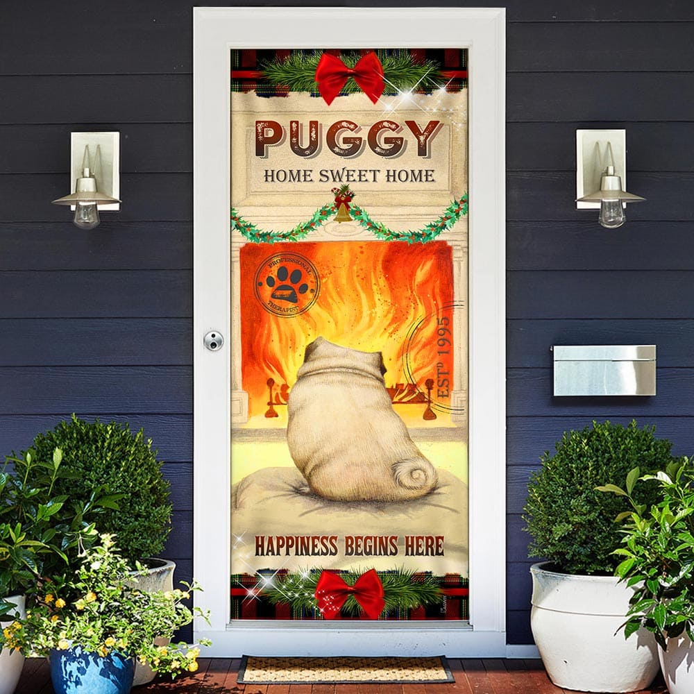 Inktee Store - Puggy Home Sweet Home Door Cover Image