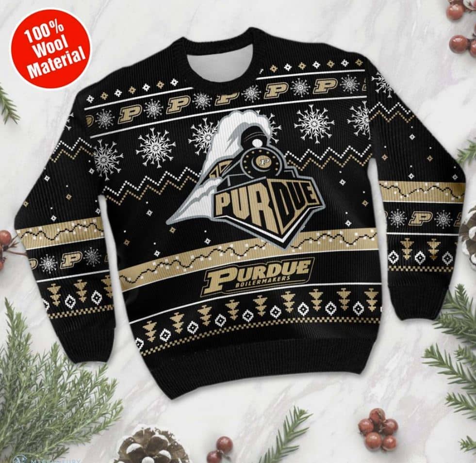 Inktee Store - Purdue Boilermakers Football Ugly Christmas Sweater Image