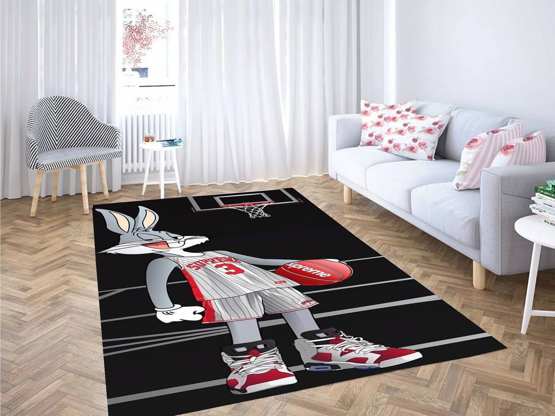 Rabbit Basketball Carpet Rug
