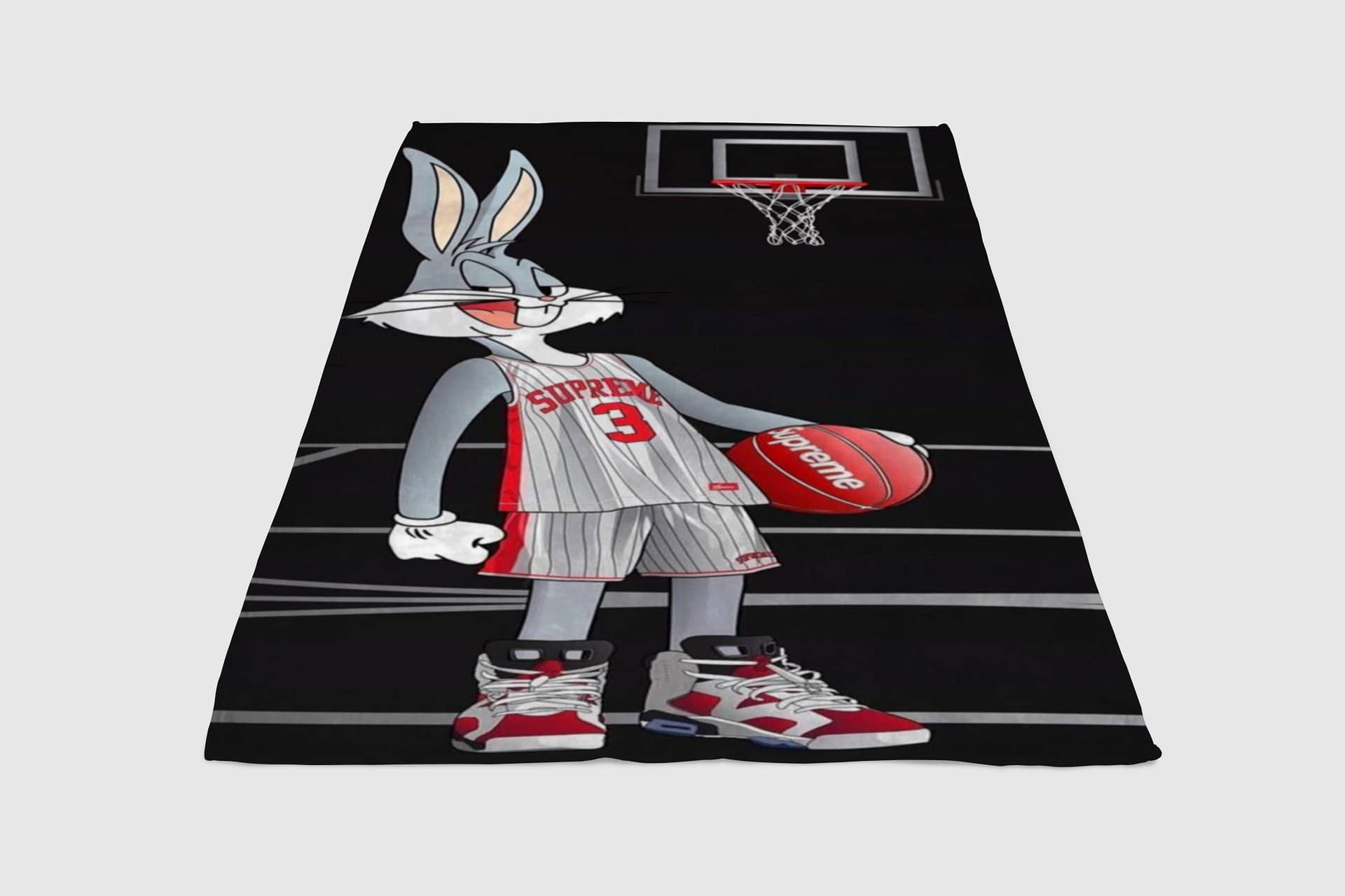 Rabbit Basketball Fleece Blanket