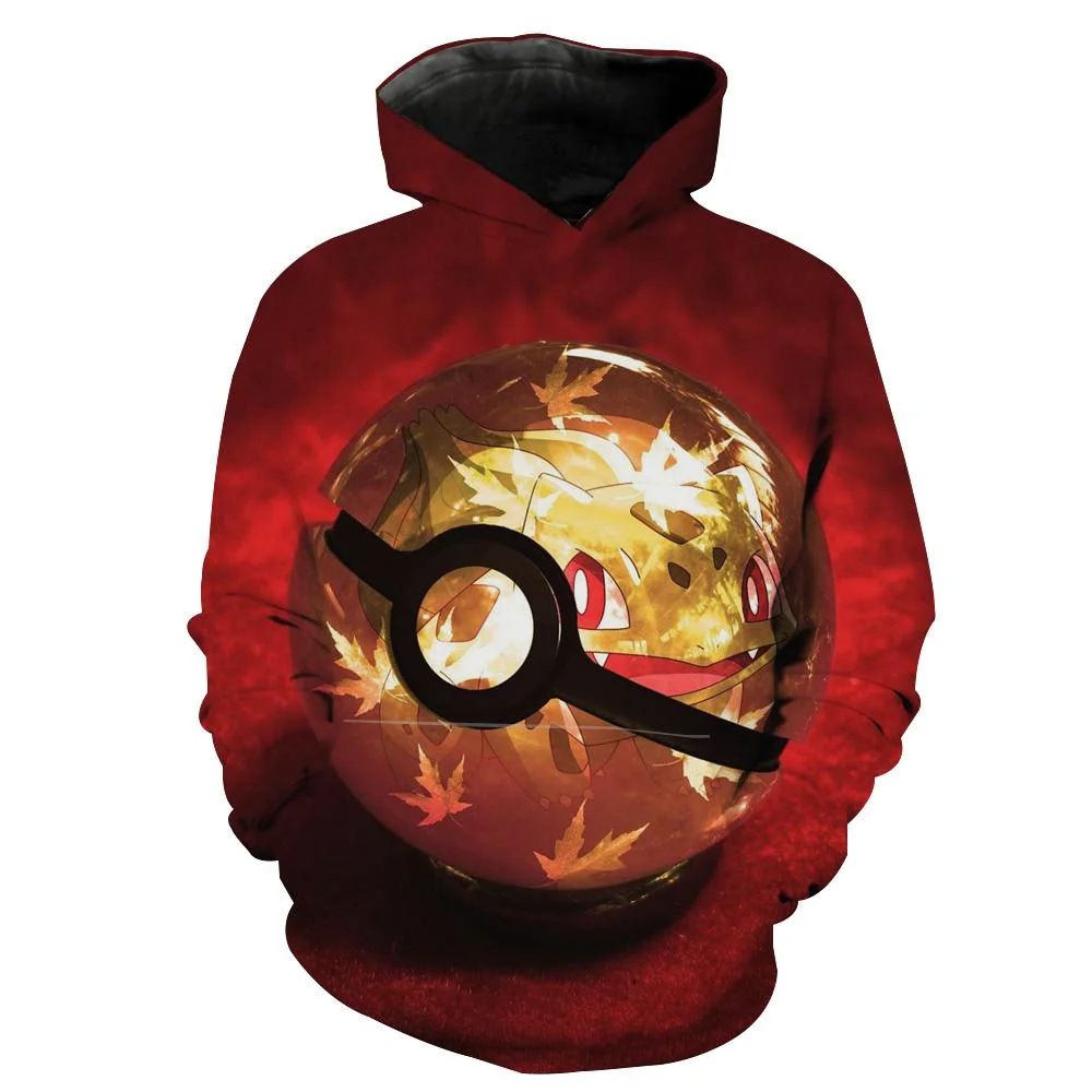Red Pokeball Pokemon Hoodie 3D